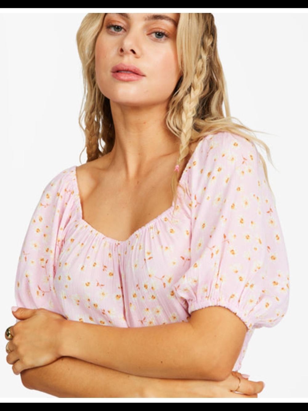 BILLABONG BILLABONG Sun City Off-The-Shoulder Crop Top SIZE: L/12 - Picture 3 of 4